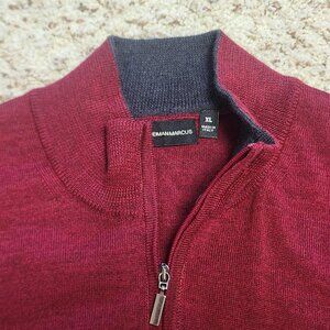 sweater vest XL men's Neiman-Marcus Italy red pullover